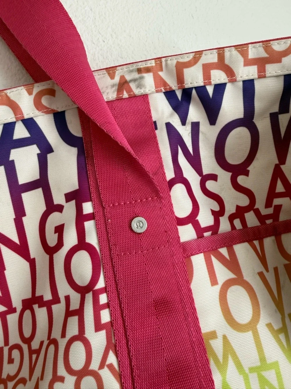 lululemon athletica Pink Multi Letter-Print Travel Duffel Bag - Picture 2 of 13